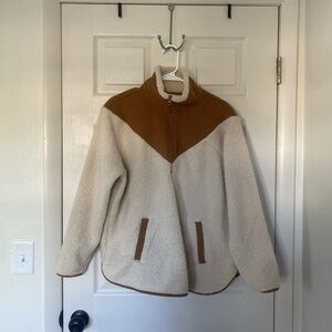 Time and Tru Cream and Tan Teddy Jacket